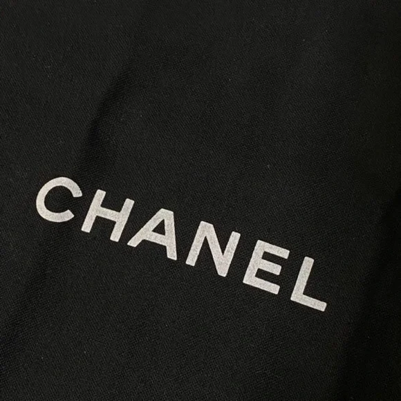 CHANEL Purse Black White Logo cross-body DUST BAG Sleeper 12.75" 8" - Picture 2 of 7